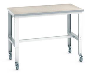Bott cubio mobile 1500x900 Height adjustable Lino Top Mobile Benches 41004142.16V 
